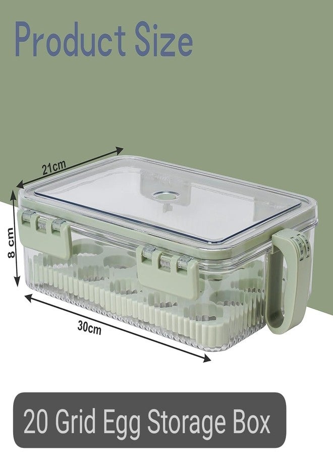 VDHJA 20 Grid Egg Storage Box Egg Refrigerator Storage Tray, Stackable Plastic Egg Containers for Fridge Kitchen Size of the 20 egg storage box - Image 4