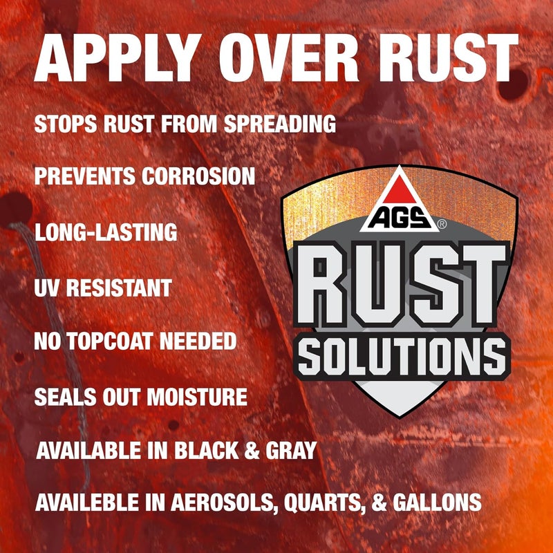 AGS RUST SOLUTIONS Rust Spray Paint, 14oz, Durable Matte Black Finish, Safe for All Surfaces, Eradicate Rust and Ensure Long-Lasting Protection Against Weather and Wear - Image 2