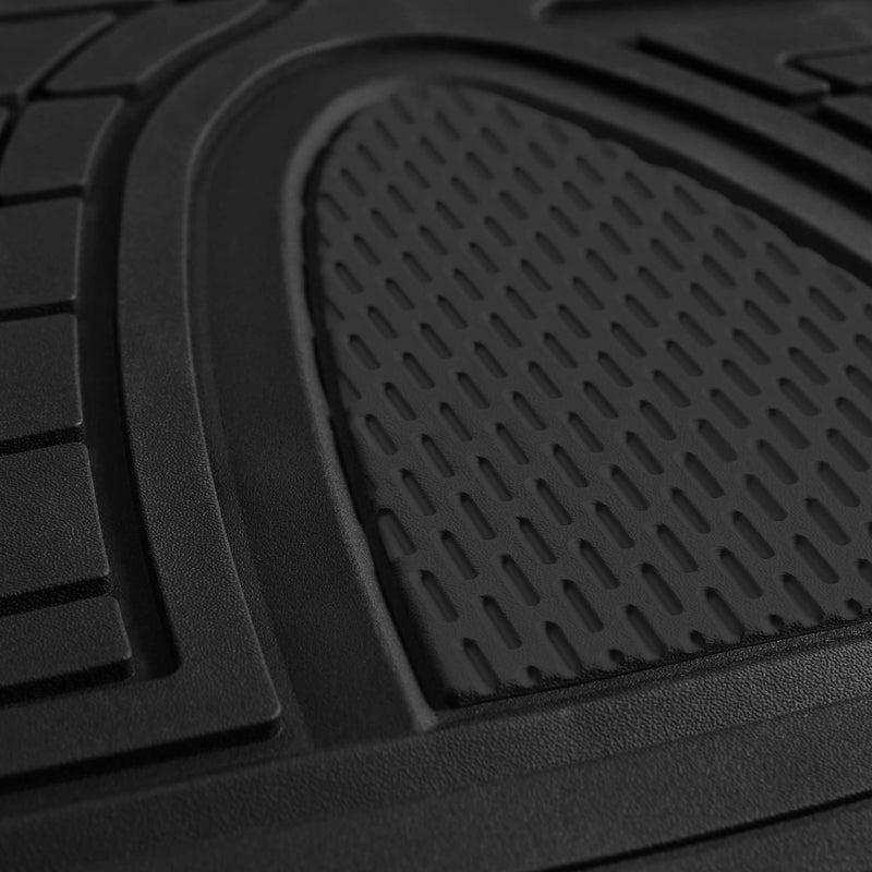 FH Group Premium Liners Tall Channel Trimmable All Weather Rubber Full Set Car Floor Mats (Black) w. Trimmable All-Season Cargo Liner (Black) - Universal Fit for Cars Trucks and SUVs - Image 4