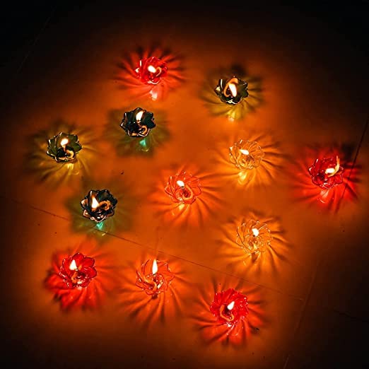 FLUZOV FLUZOV 3D Reflection Shadow Combo Special Reusable Colourful Multi Pattern Diwali Oil Diva Diwali Decoration Lamps for Pooja Home Decoration Indoor Outdoor Multicolor Diya 12 - Image 5
