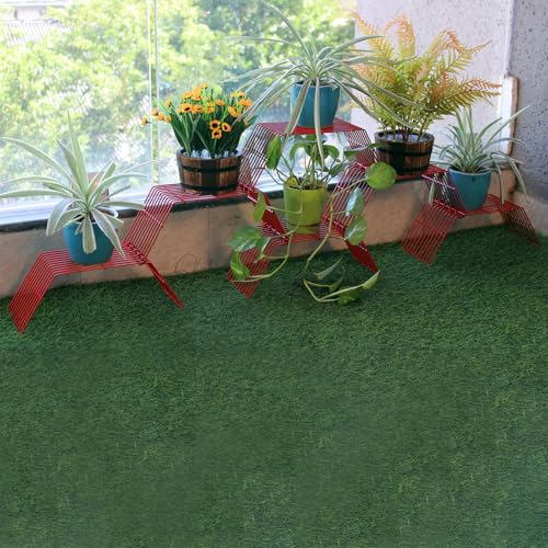 Meshable Grandis Metal Plant, Gamla Stand for Balcony & Living Room with a Elegant Design & Rust Free, Decorative Pot Stand For Indoor & Outdoor for Holding 6 Plant Pots, Small Pack of 6 - Red - Image 3