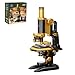 PANTASY Retro Microscope Building Kit for Adults Antique Science Instrument Model with Mechanical Design Brass Finish Lab Accessories Collectible Display Brick Set - Image 2