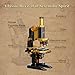 PANTASY Retro Microscope Building Kit for Adults Antique Science Instrument Model with Mechanical Design Brass Finish Lab Accessories Collectible Display Brick Set - Image 4