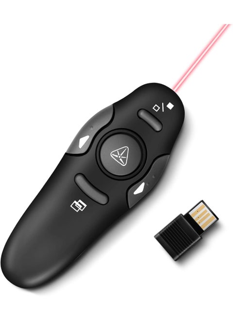 قلم مؤشر ليزر لاسلكي 2.4 جيجاهرتز بمنفذ USB للتحكم في العروض التقديمية