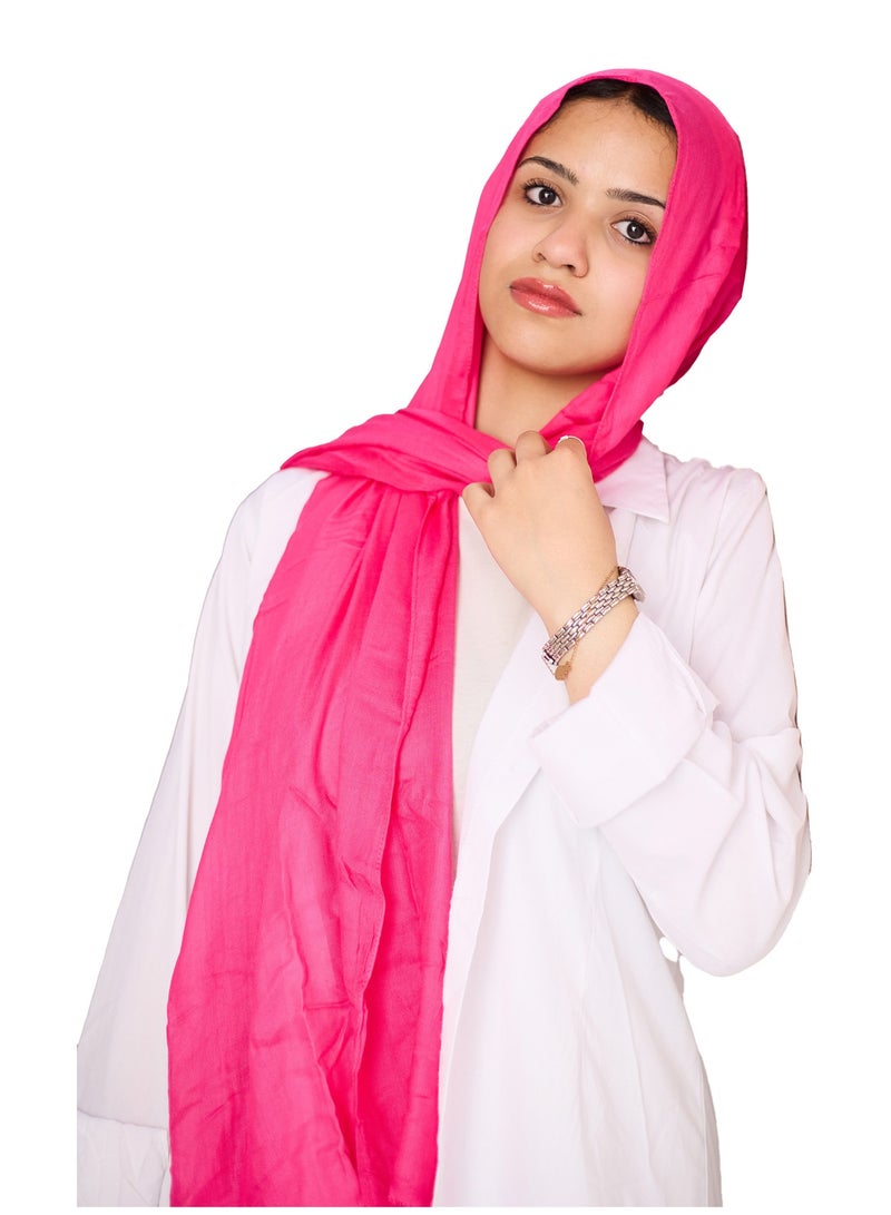 FLOWER Plain Cotton Modal Veil - Fuchsia - Image 3