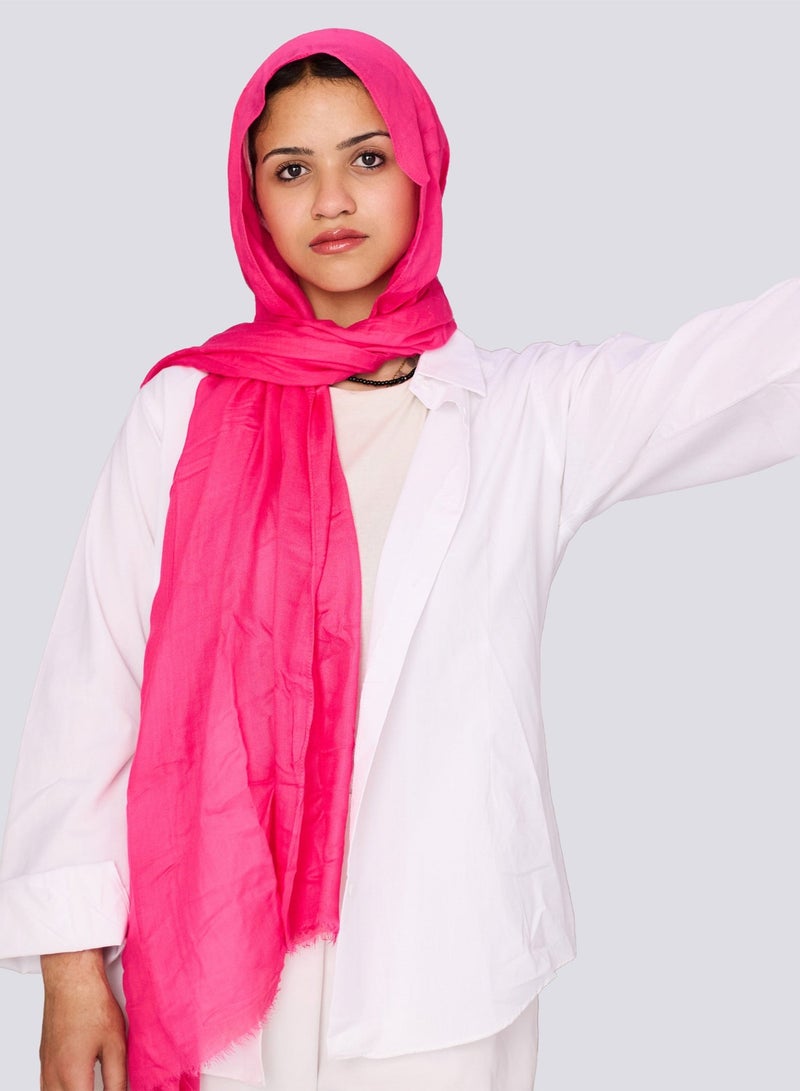 FLOWER Plain Cotton Modal Veil - Fuchsia - Image 2