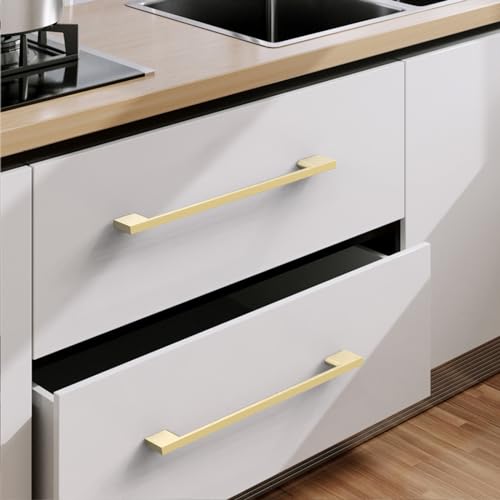 9BUILD 10 Pack Brushed Gold Cabinet Pulls 88 Inch Kitchen Cabinet Handles Cabinet Hardware for Cupboard Drawer Pulls - Image 3