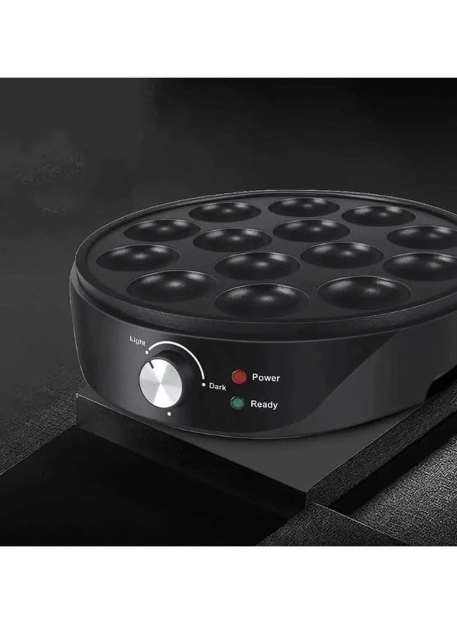 DENX DX3405 Pancake Maker 14 Slot Non-Stick Takoyaki & Mini Cake Cooker (1000W), Automatic Temperature Control, Easy Clean Teflon Plate, Aluminum & Micarta Snack Maker for Healthy Desserts & Appetizers - Image 4