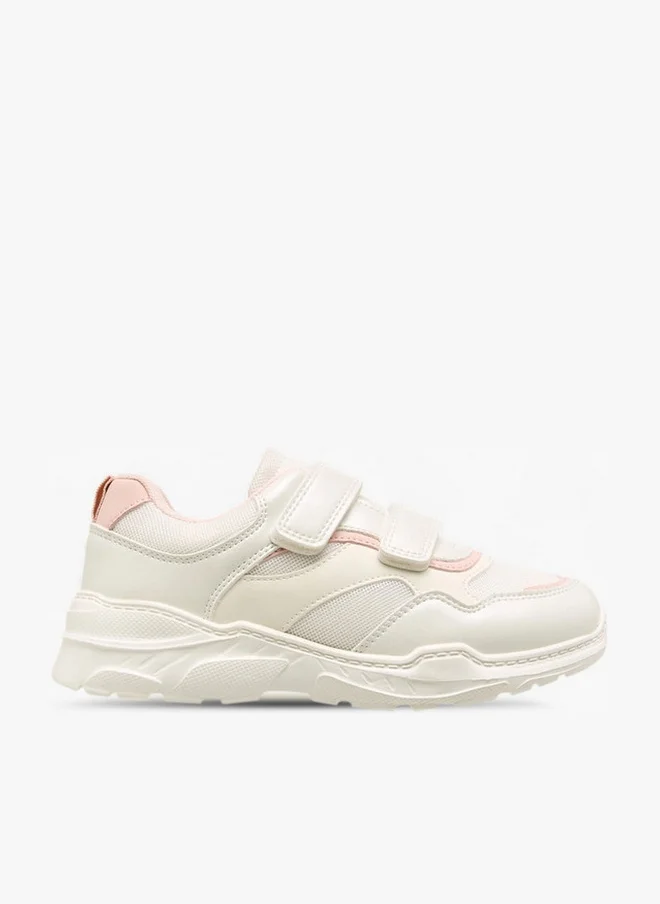 Colourblock Sneakers with Hook and Loop Closure