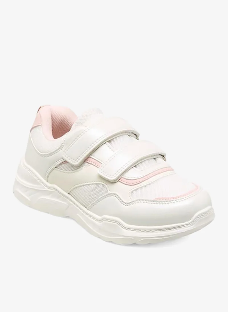 ليتل ميسي Panelled School Sneakers With Hook And Loop Closure