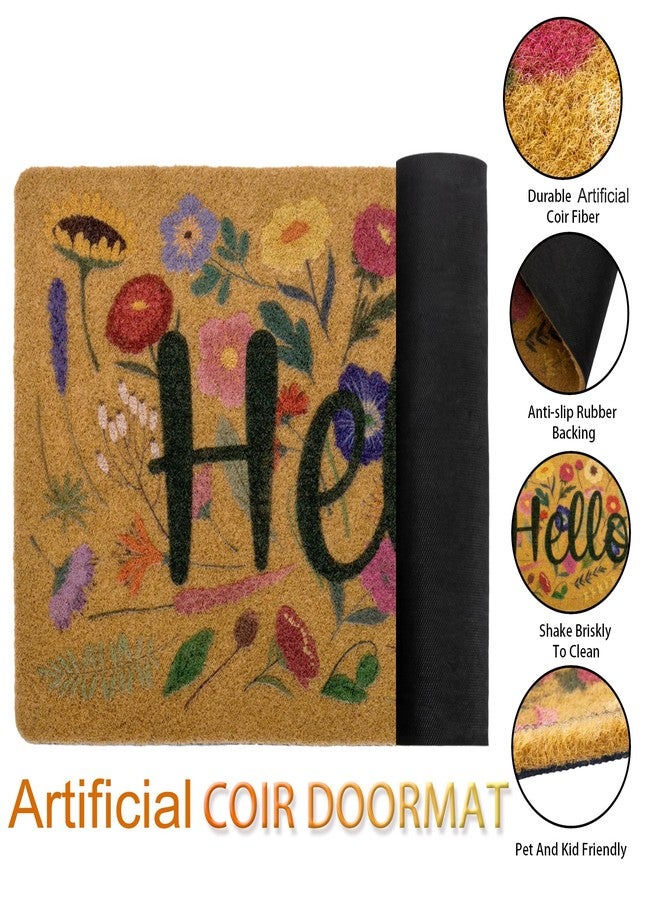 Eohak Spring Welcome Door Mats with Non-Slip Backing Flower Seasonal Door Mat for Farmhouse Door Mat Decoration 17 x 29 Inch - Image 5
