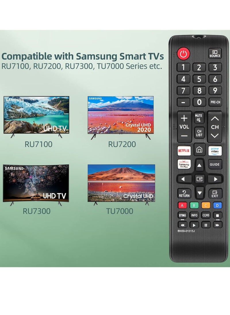 Generic Remote Control BN59-01315J Replacement for Samsung-Smart-TV-Remote Samsung LED LCD QLED 4K 8K UHD 3D HDTV HDR Curved Crystal Smart TV with Netflix  - Image 2