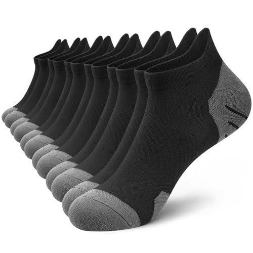 PAPLUS 6 Pairs Ankle Compression Socks for Women, Cushioned Running Socks with Arch Support, Low Cut, Targeted Compression - Image 1