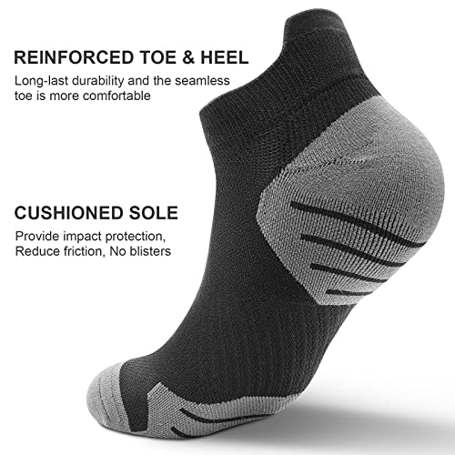 PAPLUS 6 Pairs Ankle Compression Socks for Women, Cushioned Running Socks with Arch Support, Low Cut, Targeted Compression - Image 5