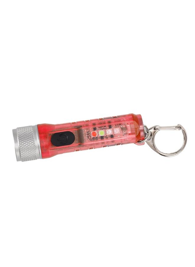 Thoraya Keychain Flashlight Long Range Super Bright LED Flashlight USB Rechargeable Mini Flashlight for Outdoor M300 Non Fluorescent Red  - Image 4