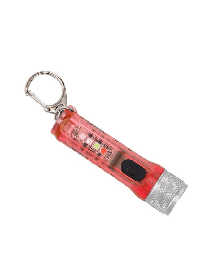 Thoraya Keychain Flashlight Long Range Super Bright LED Flashlight USB Rechargeable Mini Flashlight for Outdoor M300 Non Fluorescent Red  - Image 2