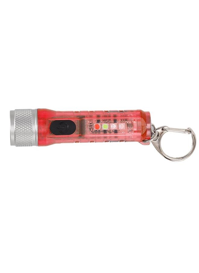 Thoraya Keychain Flashlight Long Range Super Bright LED Flashlight USB Rechargeable Mini Flashlight for Outdoor M300 Non Fluorescent Red  - Image 3