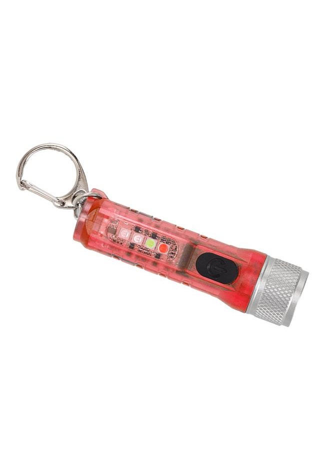 Thoraya Keychain Flashlight Long Range Super Bright LED Flashlight USB Rechargeable Mini Flashlight for Outdoor M300 Non Fluorescent Red  - Image 5