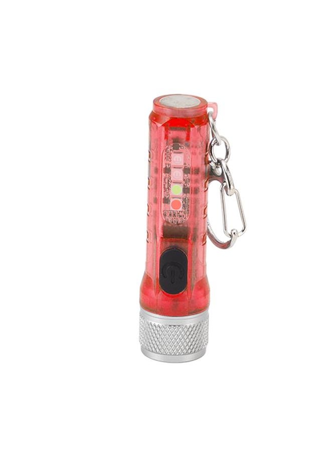 Thoraya Keychain Flashlight Long Range Super Bright LED Flashlight USB Rechargeable Mini Flashlight for Outdoor M300 Non Fluorescent Red  - Image 1