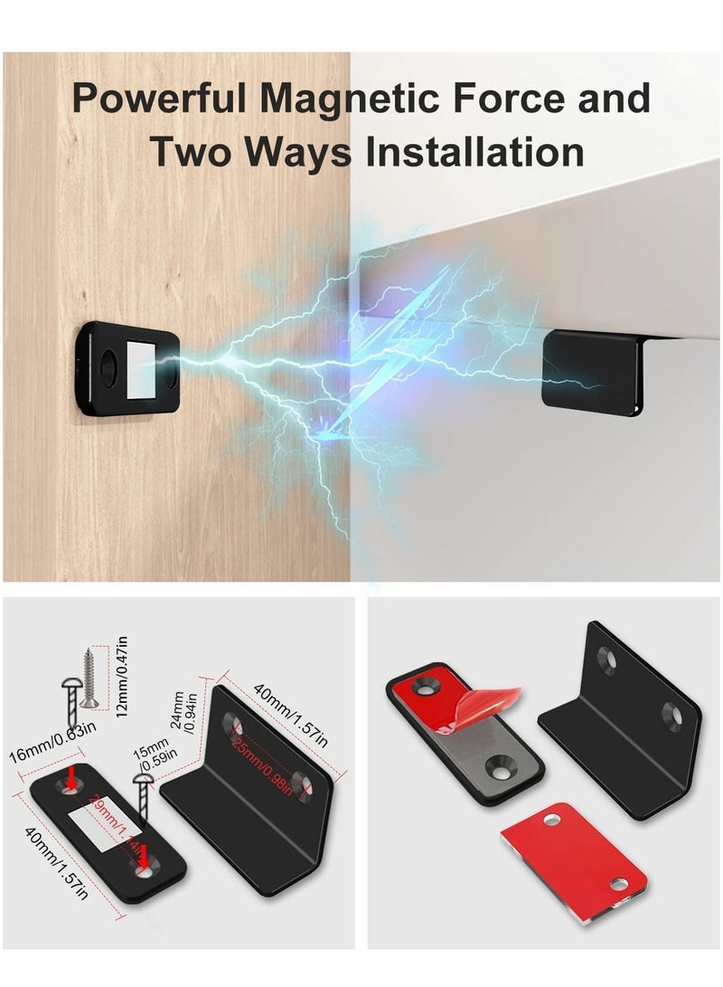 Y&D Magnetic Door Catch 4 Pack, Ultra Thin Cabinet for Drawer Magnets Adhesive Latch Closures Kitchen Closet Closing Closer - Image 2