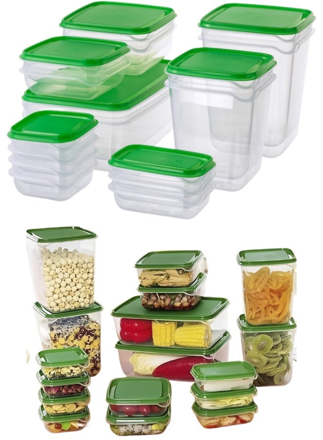 Food Container, Microwave Boxes Meal Prep Containers, [17 Pack] Plastic Storage Food Containers with Lids, Disposable Bento Box Reuse, Refrigerator Safe, Microwave, Dishwasher Safe - Image 1