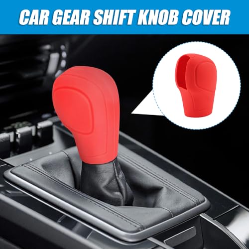 Zufoty Car Gear Shift Knob Cover, Gear Shift Knob Cover Car Protect Accessories, Car Shift Protector Cover Protector, Silicone Automatic Gear Shift Knob Cover Universal for Most Cars - Image 3