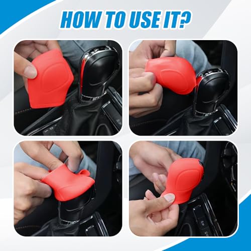 Zufoty Car Gear Shift Knob Cover, Gear Shift Knob Cover Car Protect Accessories, Car Shift Protector Cover Protector, Silicone Automatic Gear Shift Knob Cover Universal for Most Cars - Image 5