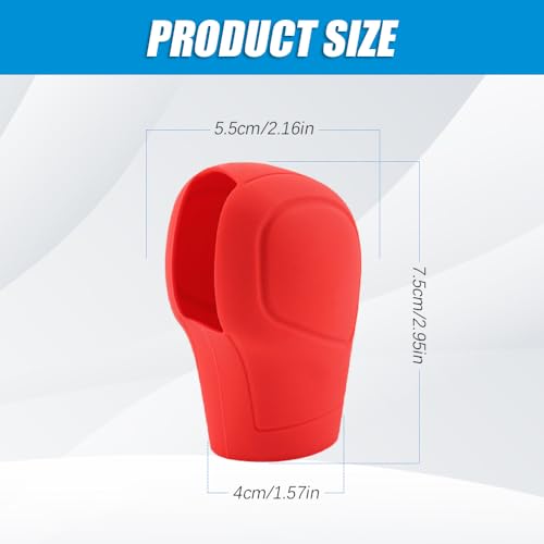 Zufoty Car Gear Shift Knob Cover, Gear Shift Knob Cover Car Protect Accessories, Car Shift Protector Cover Protector, Silicone Automatic Gear Shift Knob Cover Universal for Most Cars - Image 2