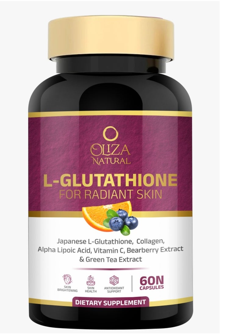Oliza Natural Glutathione 500 Mg With Collagen | Skin Enhancement Formula | Formulated With Vitamin C Alpha Lipoic Acid & Green Tea Extract 60 Capsules For Radiant Skin| Skin Whitening Capsules  - Image 1