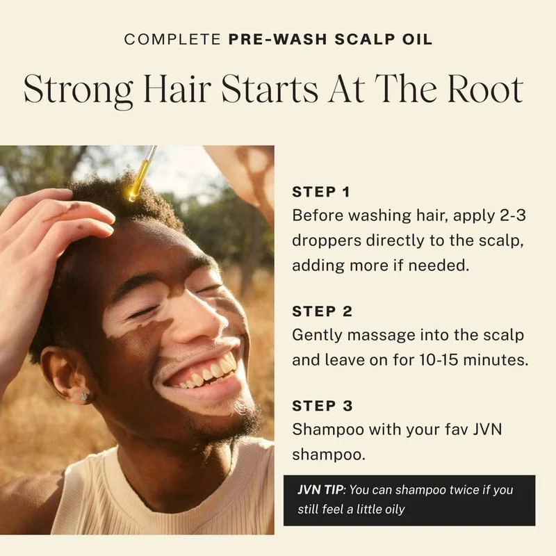 JVN  JVN Complete Pre-Wash Scalp Oil - Nourishing, Hydrating, and Strengthening Treatment for All Hair Types, 5 mL  | Best Price UAE