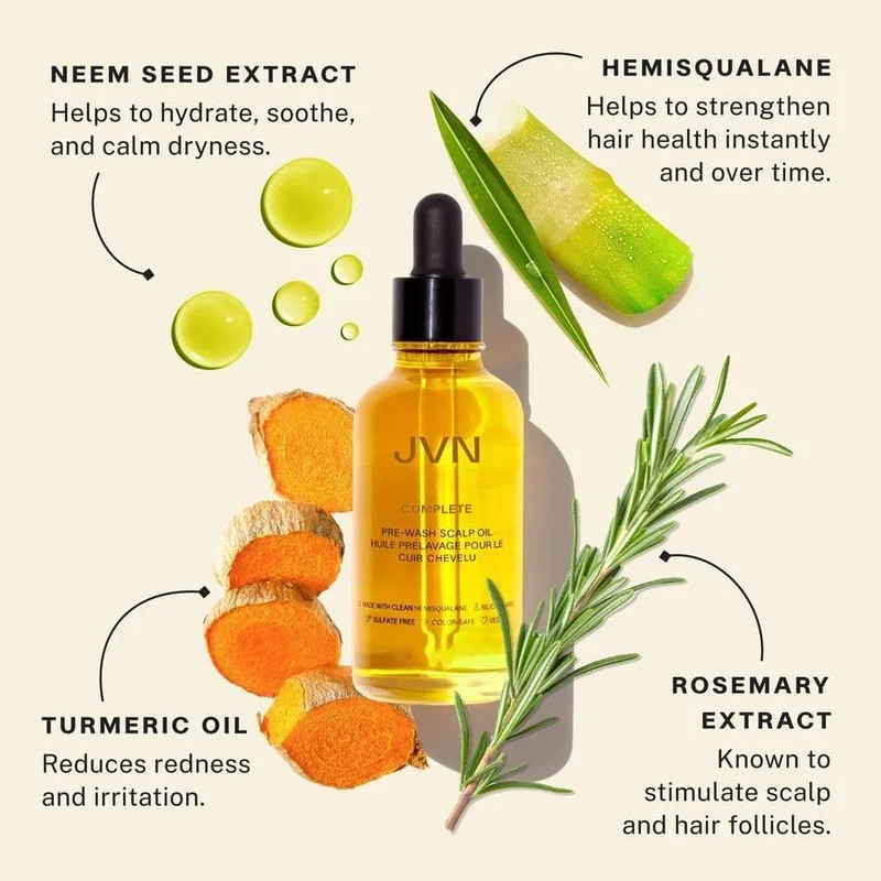 JVN  JVN Complete Pre-Wash Scalp Oil - Nourishing, Hydrating, and Strengthening Treatment for All Hair Types, 5 mL  | Best Price UAE