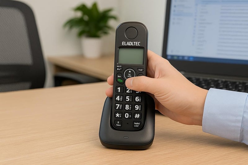 ELADL.TEC D1001 Wireless Telephone – 3-Line LCD Display, Speaker, Alarm Call, Call Record, Call Blocking, Intercom & Convert, Supports Up to 5 Speakers, Ergonomic Design, Low Power Consumption - Image 3