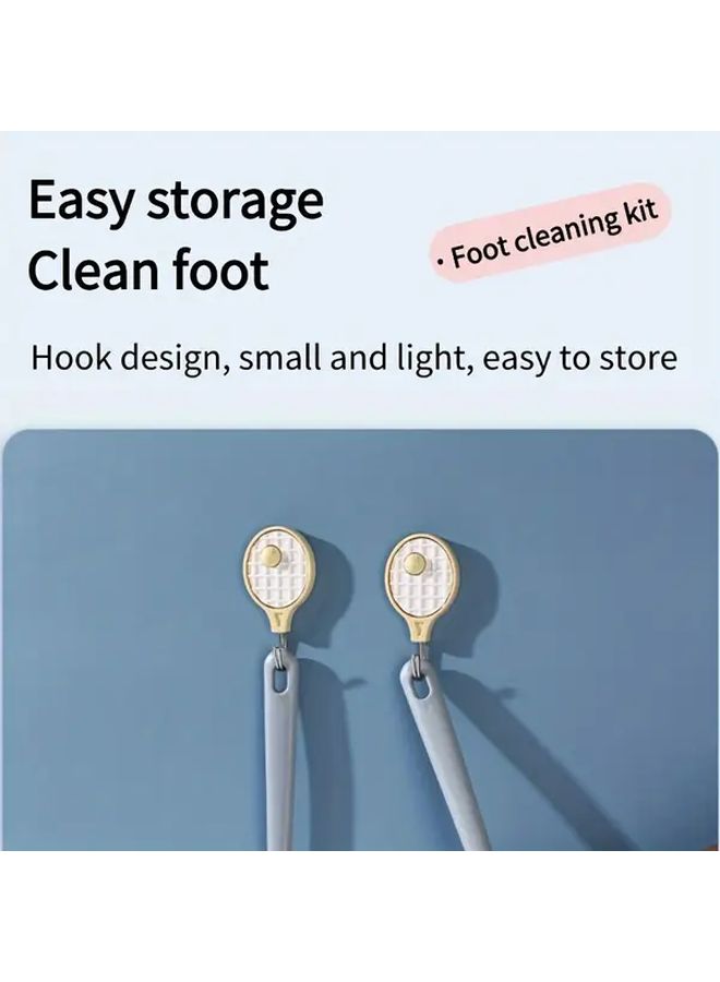2 Pack Gray Toe Brush Long Handle Foot Washer Cleaner Easy Use Portable Elderly - Image 3