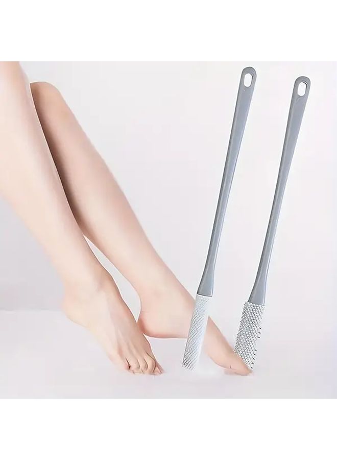 2 Pack Gray Toe Brush Long Handle Foot Washer Cleaner Easy Use Portable Elderly - Image 4