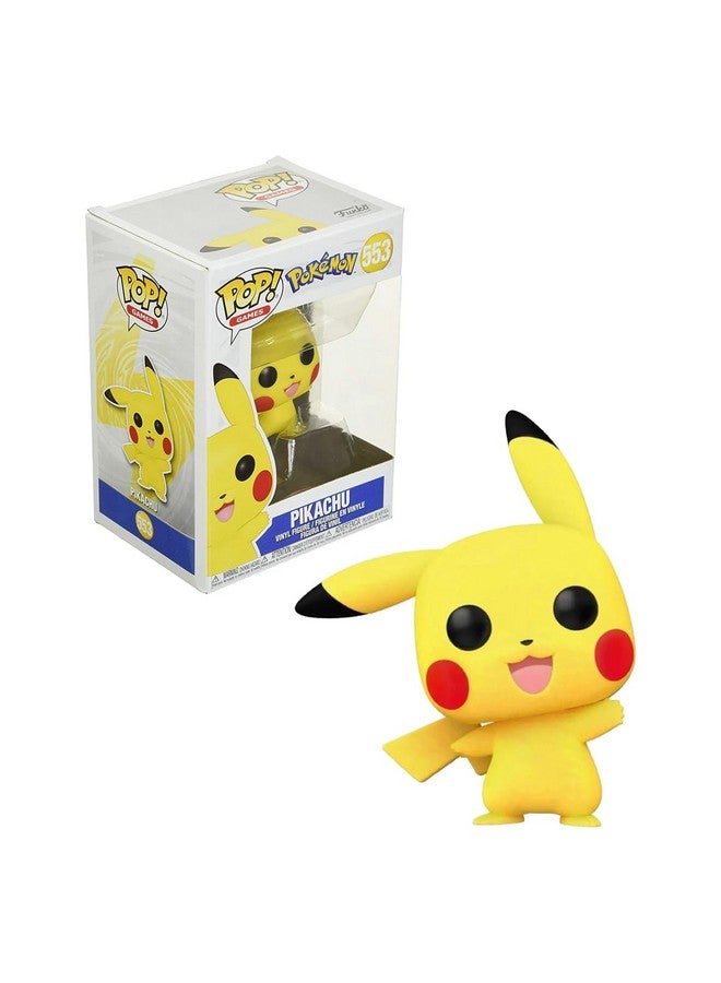 Funko Pokemon Pop! Games Vinyl Figure Pikachu Waving (Flocked) 9cm - Image 2