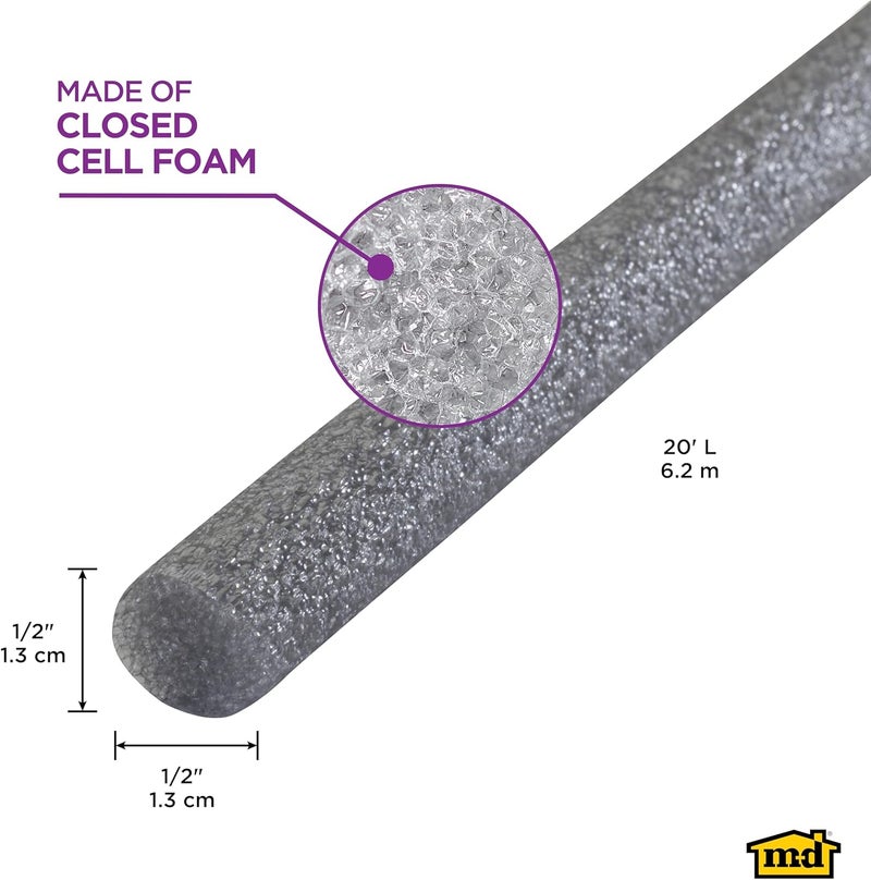 M-D Building Products 71480 1/2-Inch by 20-Feet Gray Backer Rod for Caulking and Insulation - Image 2