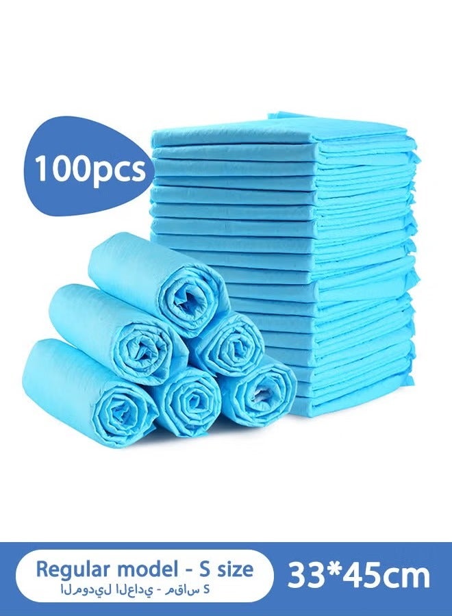 100 PCs Pet Training Pads , Suitable for Puppies, Cats, Rabbits, and Pets.  Highly absorbent, Leak Proof, Quick Drying, Disposable Pet Urine Pads And Dog Urine Isolation Pads,Extra-Thick Leak-Proof Pet Pee Pads - Ultra Absorbent, Easy Clean, Quick Drying, Odor Control, 5-Layer Protection, 33x45cm, 100Count. - Image 2