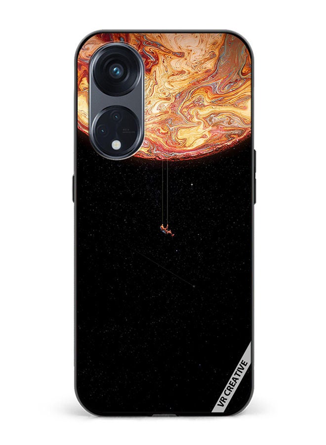 VR CREATIVE Protective Case Cover For Oppo Reno8 T 5G Black Galaxy Design Multicolour - Image 1