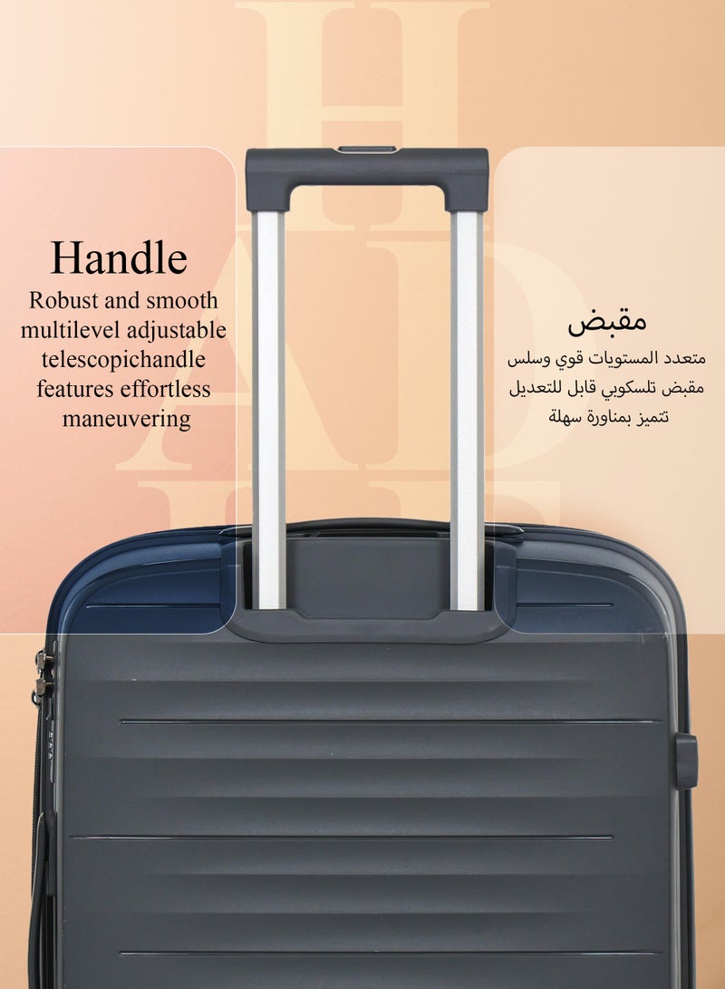 ستار لايف مجموعة الأمتعة 3 قطع PP حقيبة جانبية صلبة 360 درجة عجلات دوارة مجموعة حقائب سفر ترولي مع قفل TSA 20/24/28 بوصة - Image 2