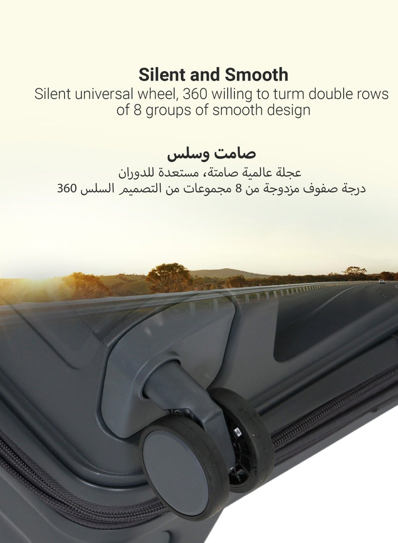 ستار لايف مجموعة الأمتعة 3 قطع PP حقيبة جانبية صلبة 360 درجة عجلات دوارة مجموعة حقائب سفر ترولي مع قفل TSA 20/24/28 بوصة - Image 3