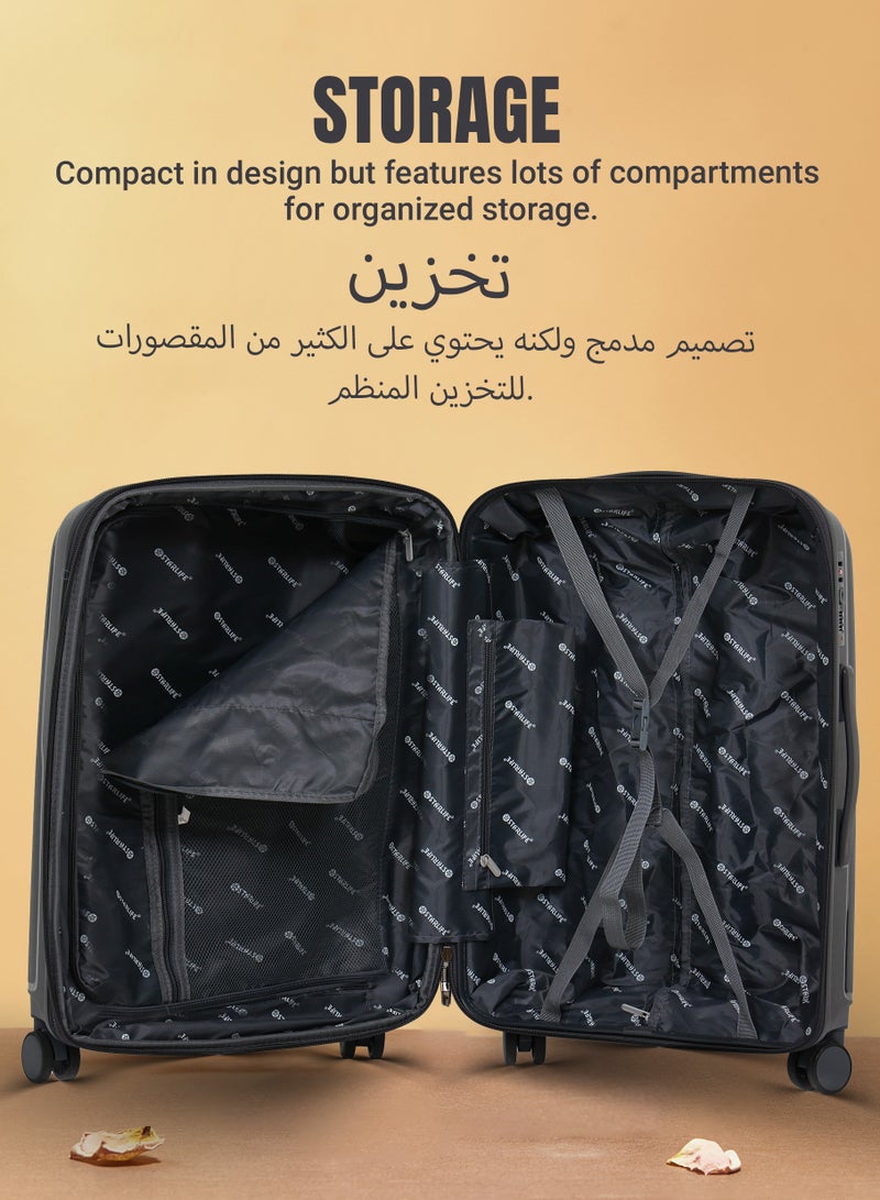 ستار لايف مجموعة الأمتعة 3 قطع PP حقيبة جانبية صلبة 360 درجة عجلات دوارة مجموعة حقائب سفر ترولي مع قفل TSA 20/24/28 بوصة - Image 4
