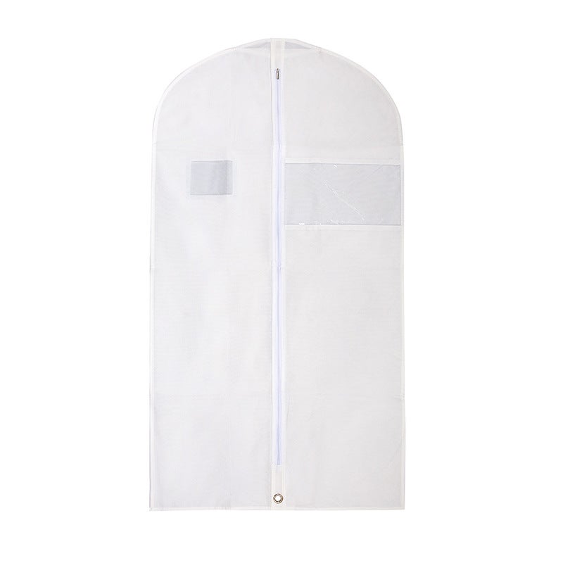 Non-woven Garment Dust Bag with Clear Window White 