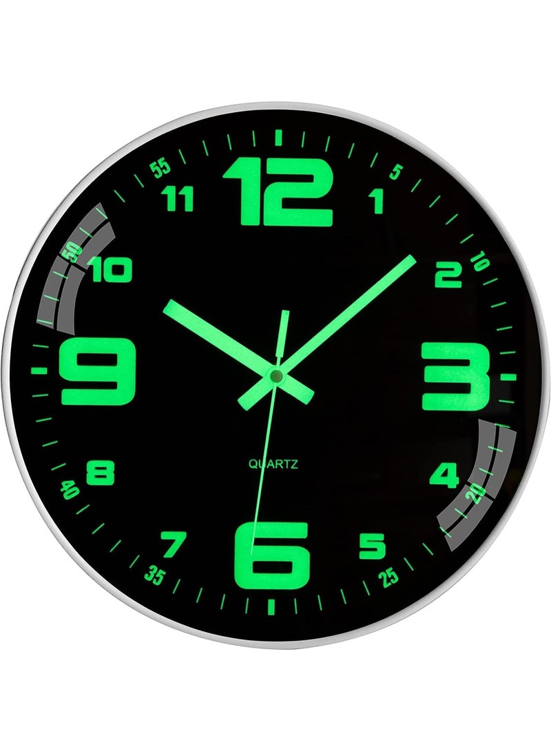 رات سو 12 بوصة ساعة مضيئة بطارية مشغلة توهج صامت في الظلام جدار الساعة لمكتب مطبخ غرفة المعيشة ديكر غرفة المعيشة - Image 1