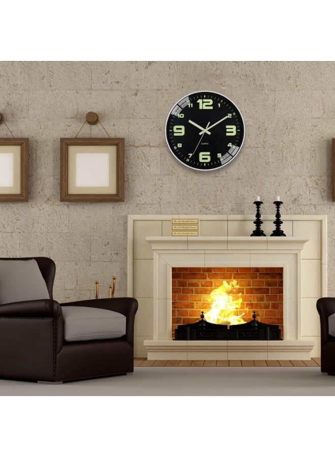 رات سو 12 بوصة ساعة مضيئة بطارية مشغلة توهج صامت في الظلام جدار الساعة لمكتب مطبخ غرفة المعيشة ديكر غرفة المعيشة - Image 3