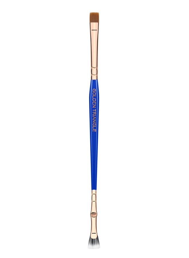 Bdellium Tools Professional Makeup Brush - Golden Triangle 727 Double-Ended Bent Lash Fan/Flat Definer - With All-Vegan Synthetic Fibers, For Clean, Clump-free Mascara Application (Blue, 1pc) - Image 5
