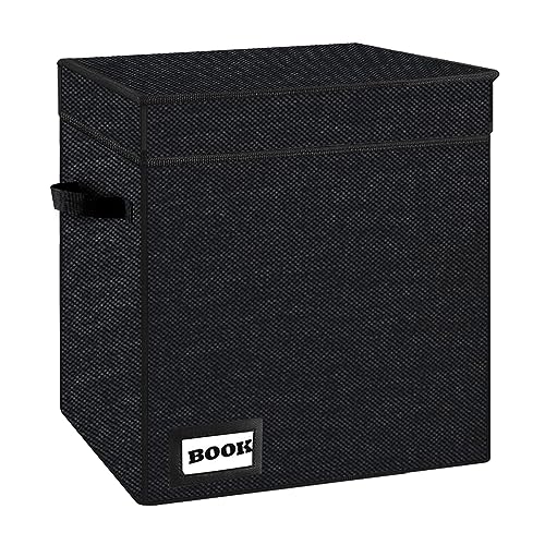 YNSZAS Comic Book Storage Short Box, 11.8" X 9.8" X 7.8", Holds 100-120 Collection Book, Heavy Duty Comic Collection Gift Bin Container Holder Shelf (Black) - Image 1