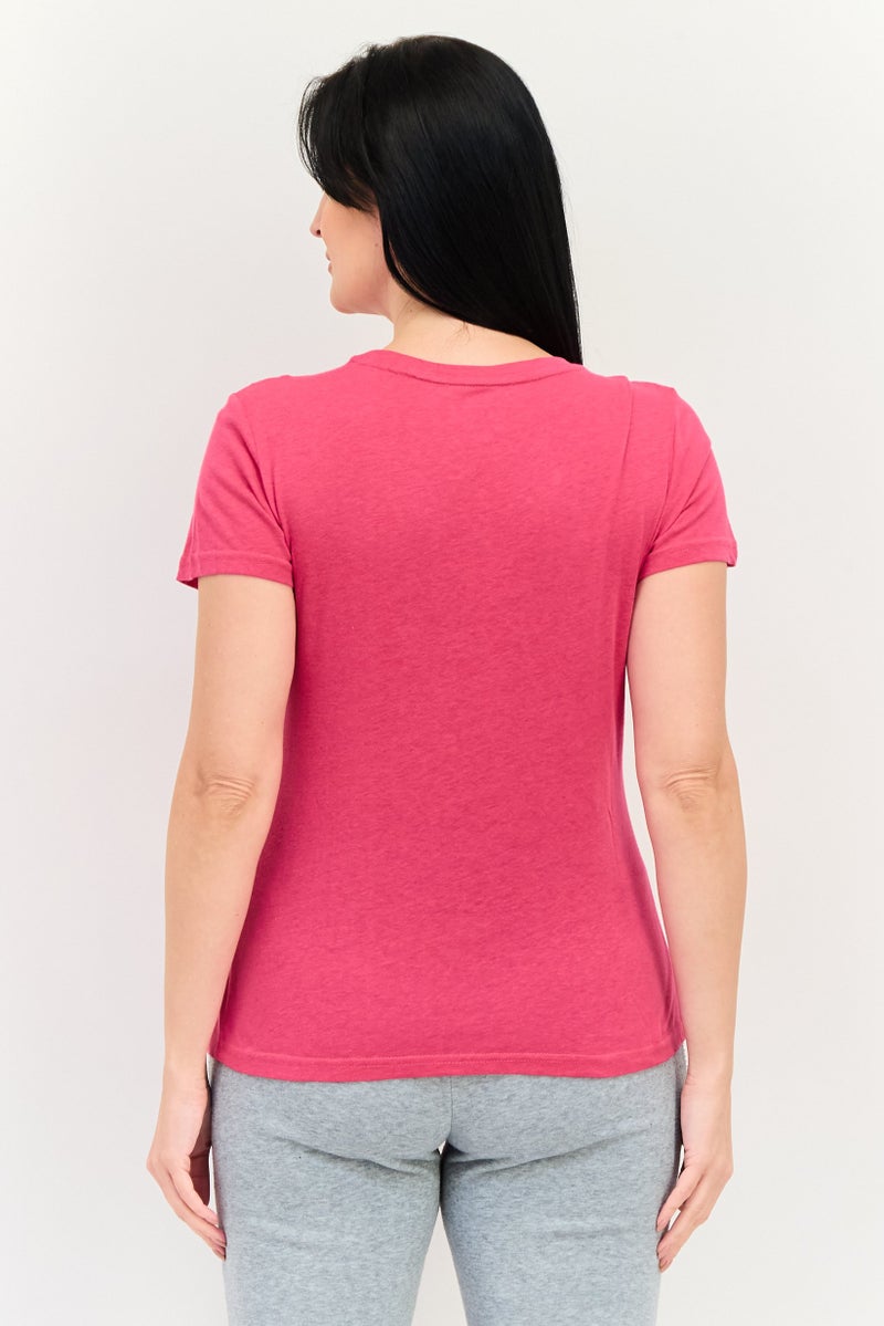 Aeropostale تي شيرت تدريب قصير الأكمام للنساء، وردي - Image 3