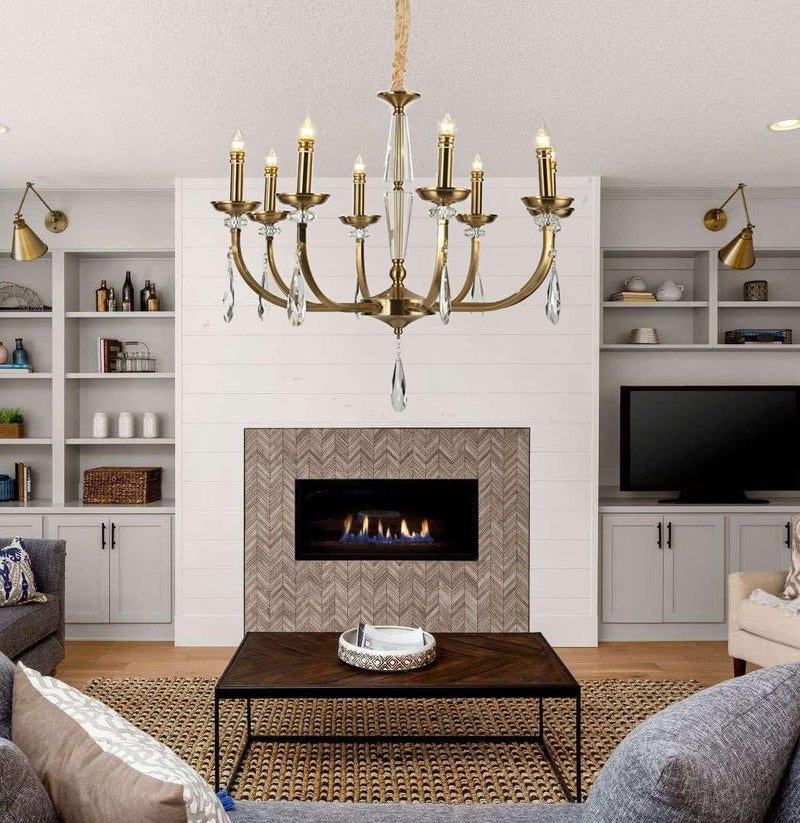 CITRA 8 Light Antique Brass Italian Chandelier Light for Dining Hall - Warm White - Image 4
