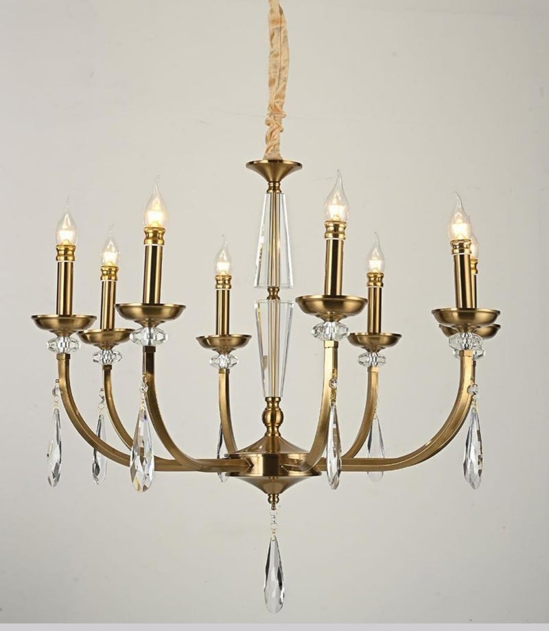 CITRA 8 Light Antique Brass Italian Chandelier Light for Dining Hall - Warm White - Image 5
