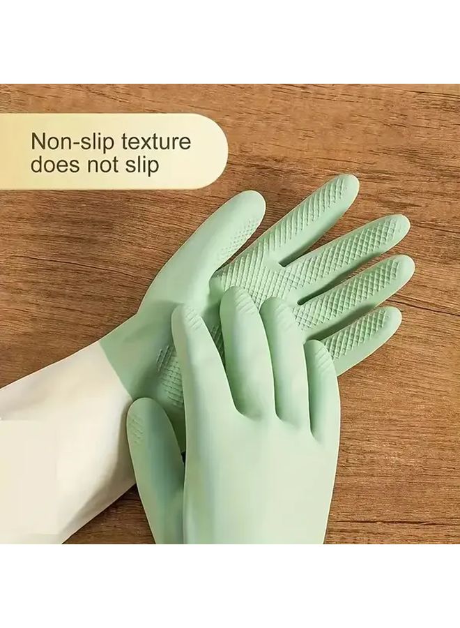 Thick Waterproof Latex Kitchen Gloves Green Large Non Slip Grip Dishwashing Cleaning Household Use - Image 5